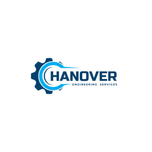 Blue Modern Illustrative Engineering Services Logo Design